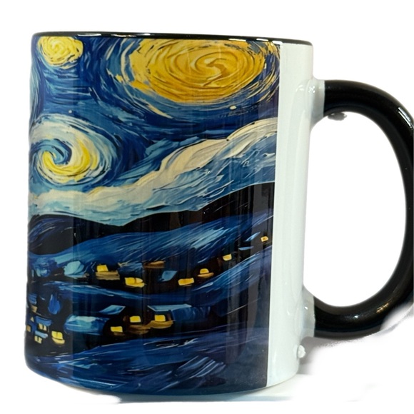 Starry Night Art Mug - Van Gogh Ceramic Coffee Cup - Diy Tree - Art Drinkware - Picture 4 of 7
